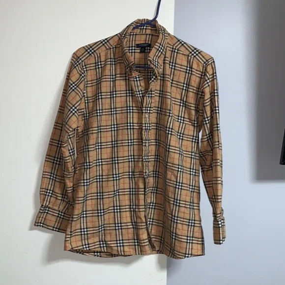 Burberry plaid flannel sales